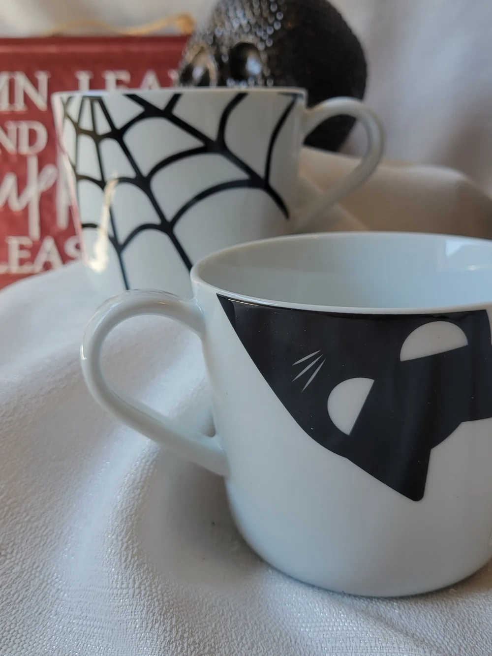 IKEA Halloween Cat Ceramic Mugs - Set of 2